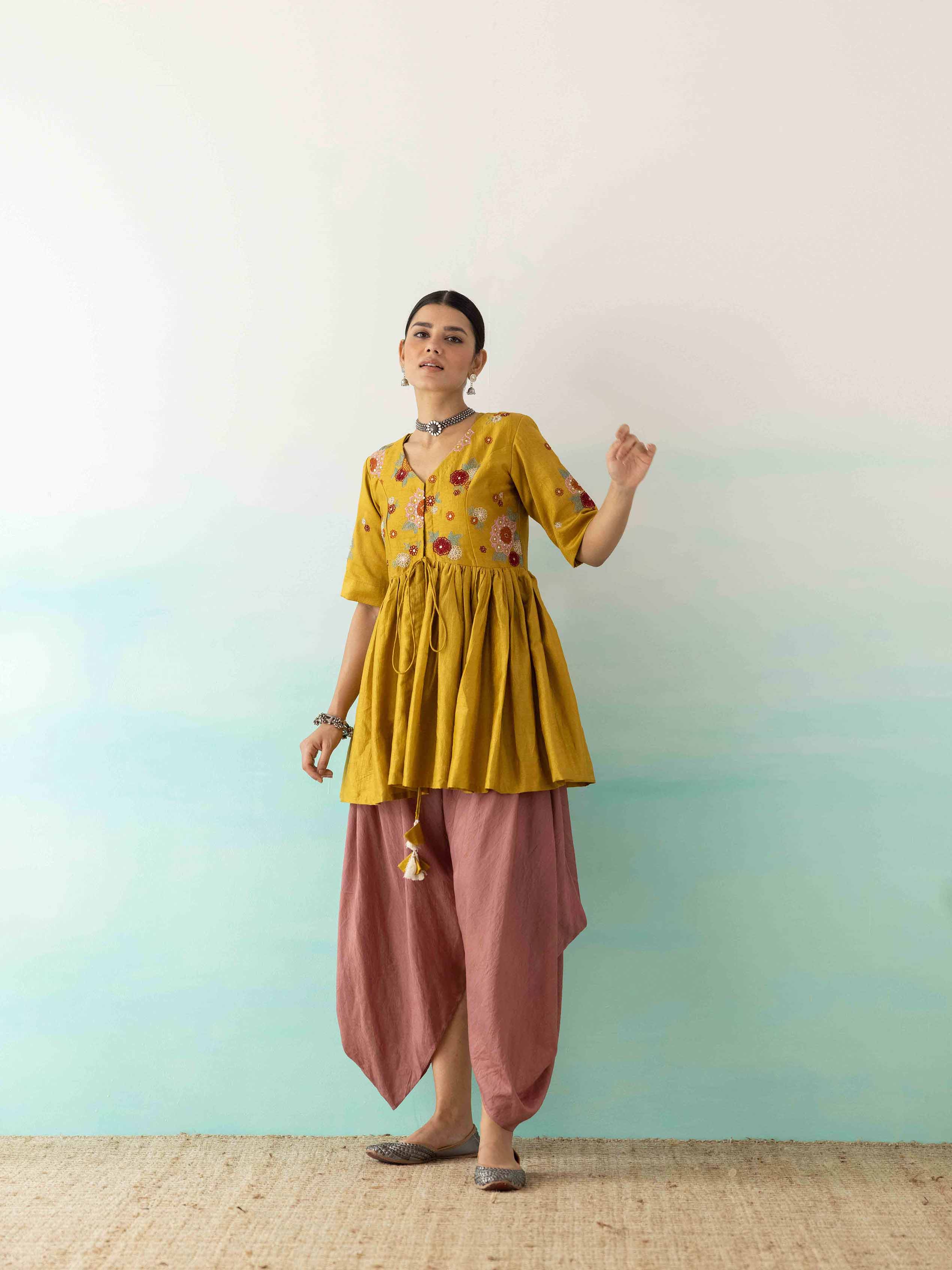 Shop Yellow designer Dhoti Pants for Men Online | Aza Fashions