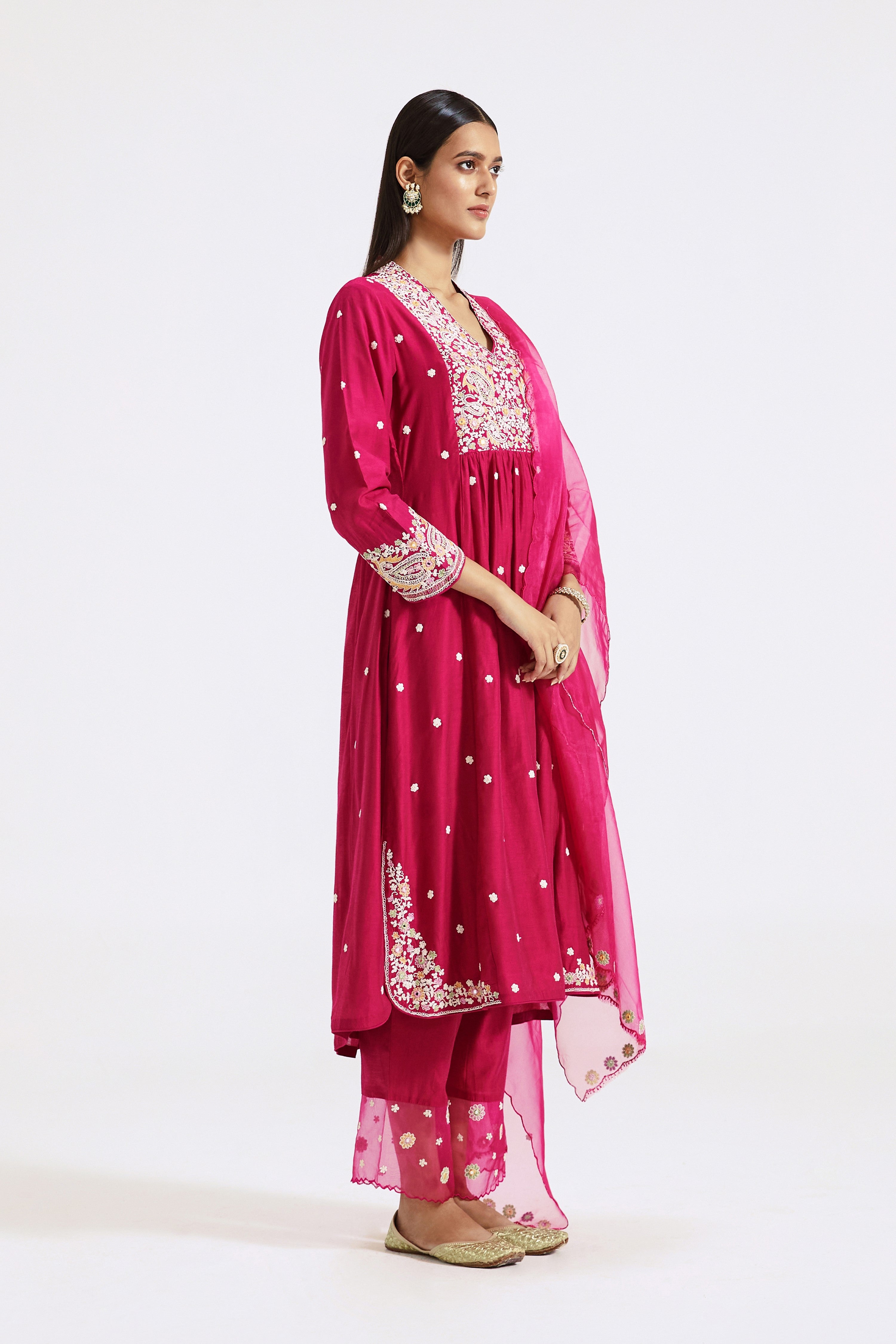 Rani Pink Embroidered Suit Set