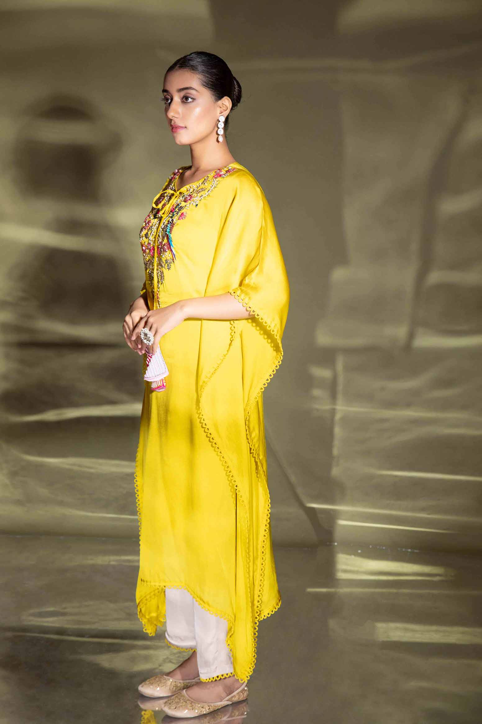 LUCIUS EMBROIDERED KAFTAN WITH PLAZO