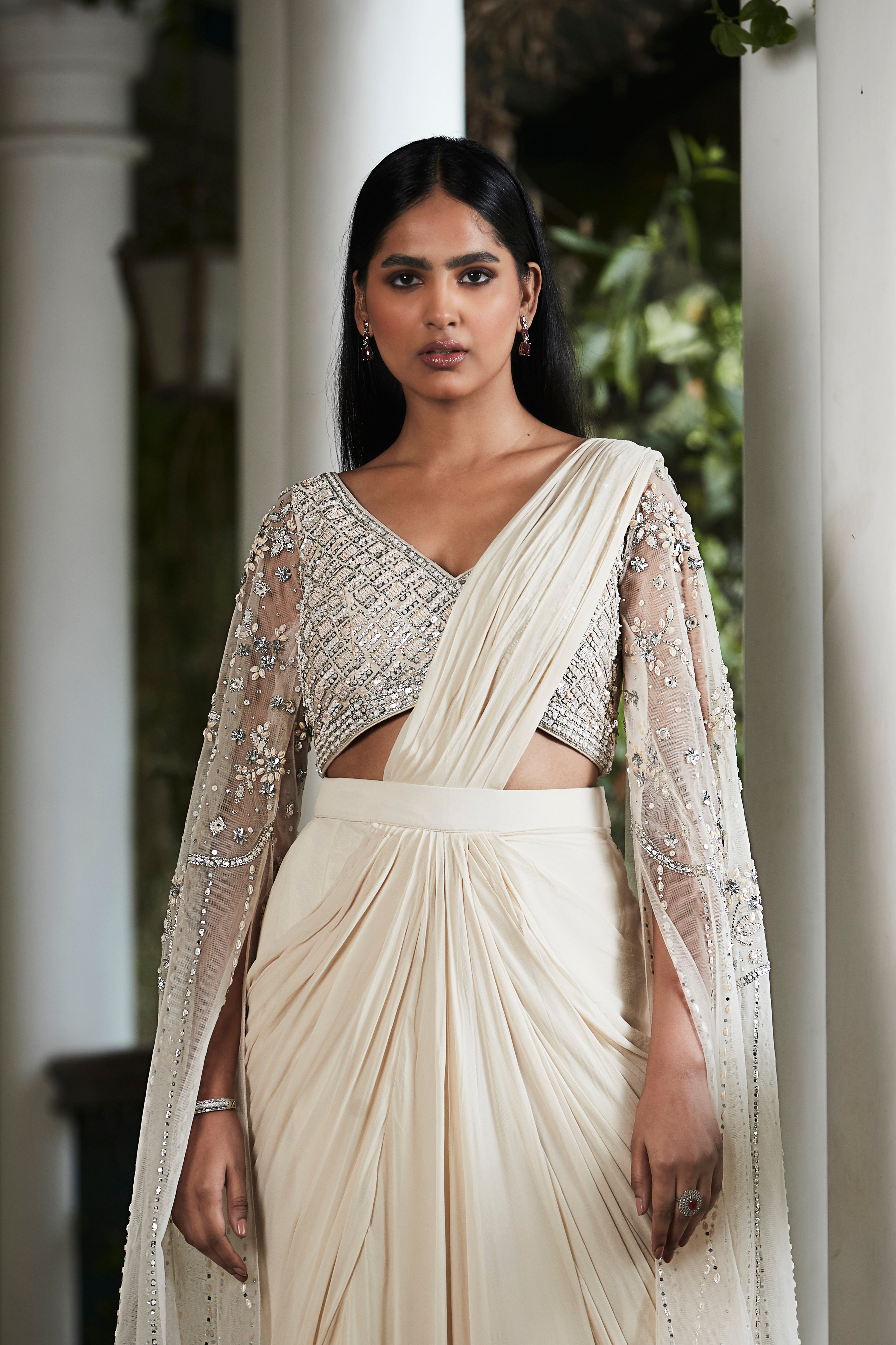 Elegant Embroidery Saree Drape