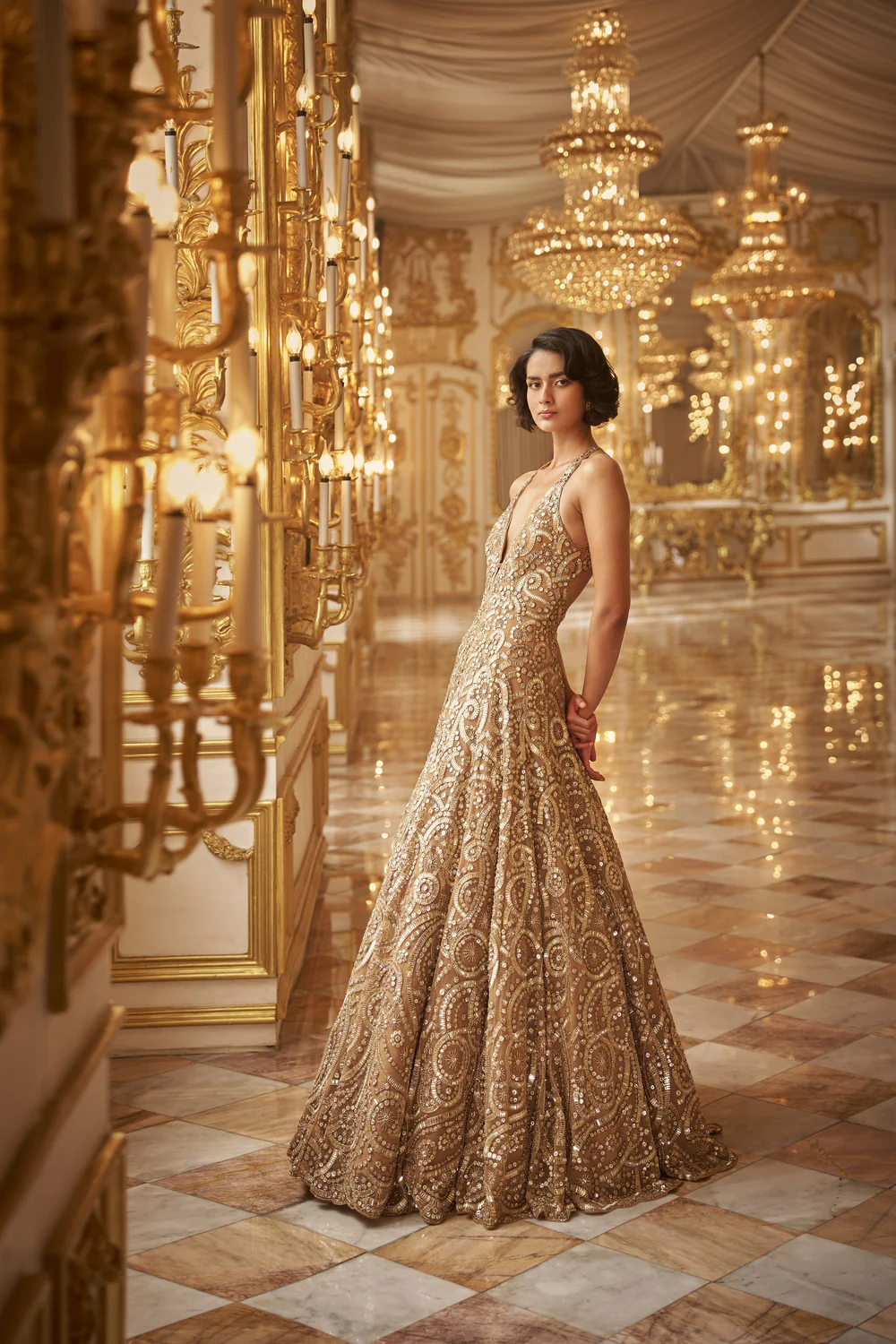 Gold sequin gown