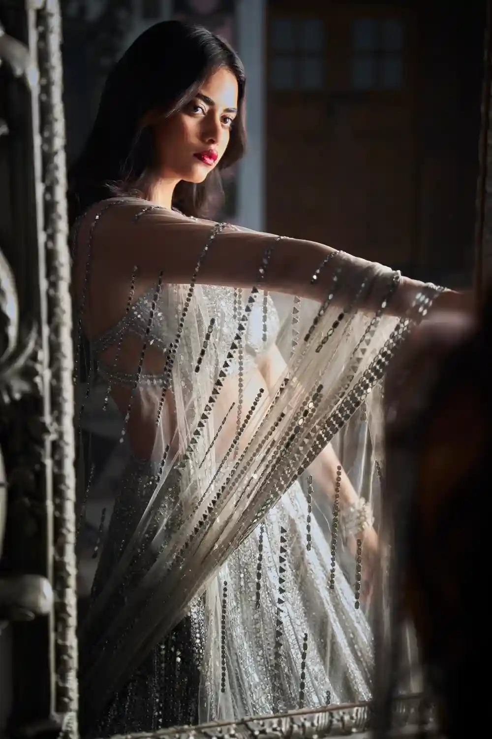 Antique Silver Wedding Lehenga
