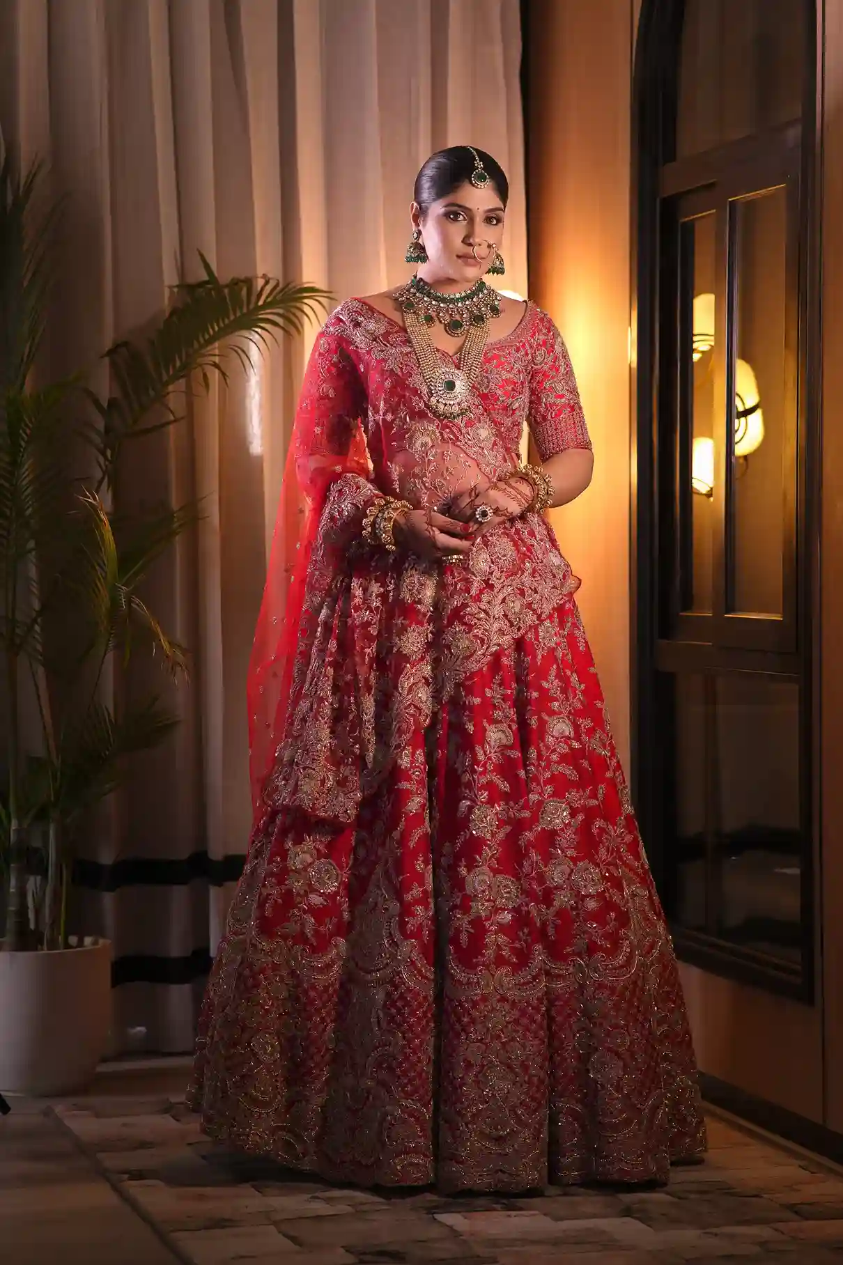 Scarlet Red Wedding Lehenga Choli